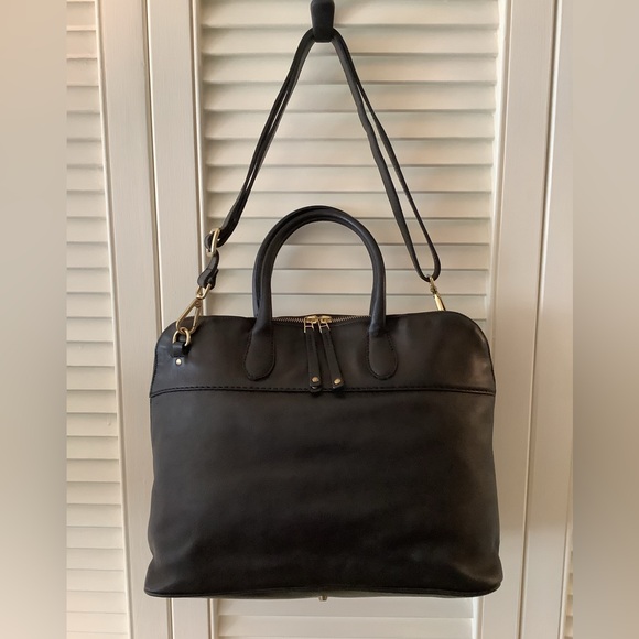 Roots Large Shirley Tote / Satchel / Crossbody / Shoulder Bag in Black Leather - Picture 5 of 15